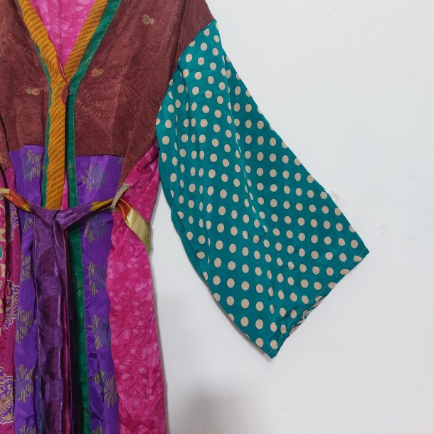 Indian Recycled Silk Sari Kimonos Vintage Kantha Quilts Throw