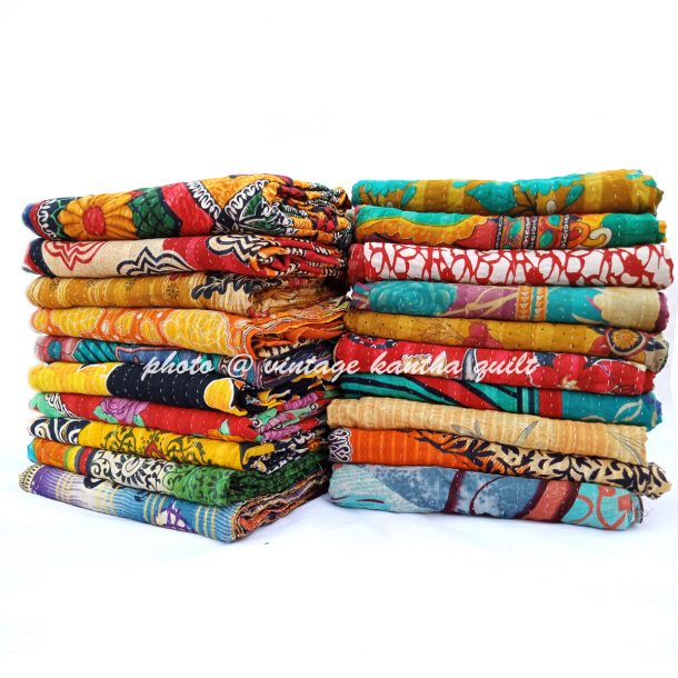 Kantha Reversible Throw | Kantha Throws and Blankets