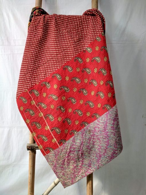 Close Stitched Heavy Kantha Quilt queen size