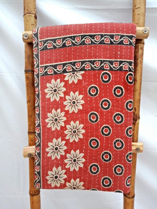 Floral Vintage Bengal Kantha Quilt