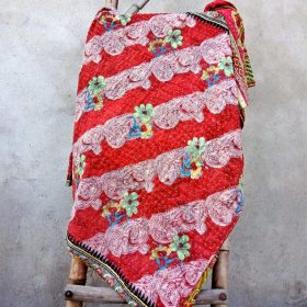 Floral Handmade Kantha Quilt Paisley Pattern