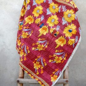 Online Floral Vintage Kantha Twin Quilt