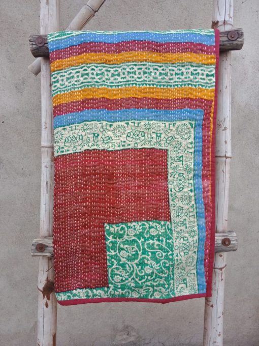 Peacock Baby Kantha Quilt