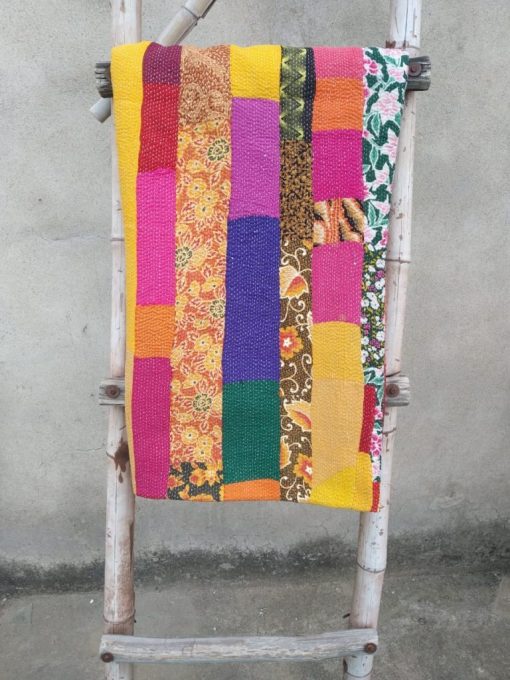 6 layered Indian Vintage Kantha Quilt