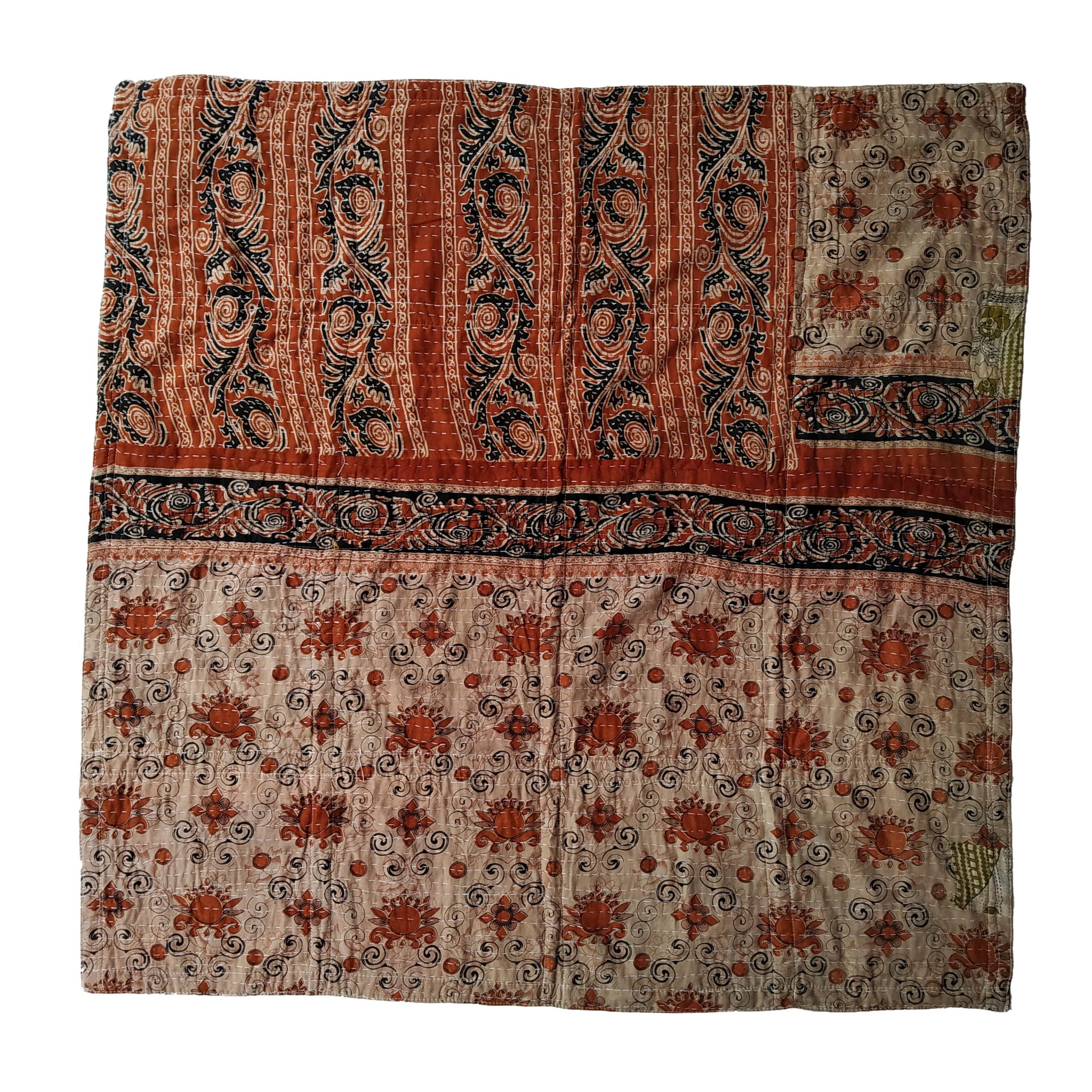Handmade Indian Kantha Baby Quilt - Vintage Kantha Quilts, Throw ...