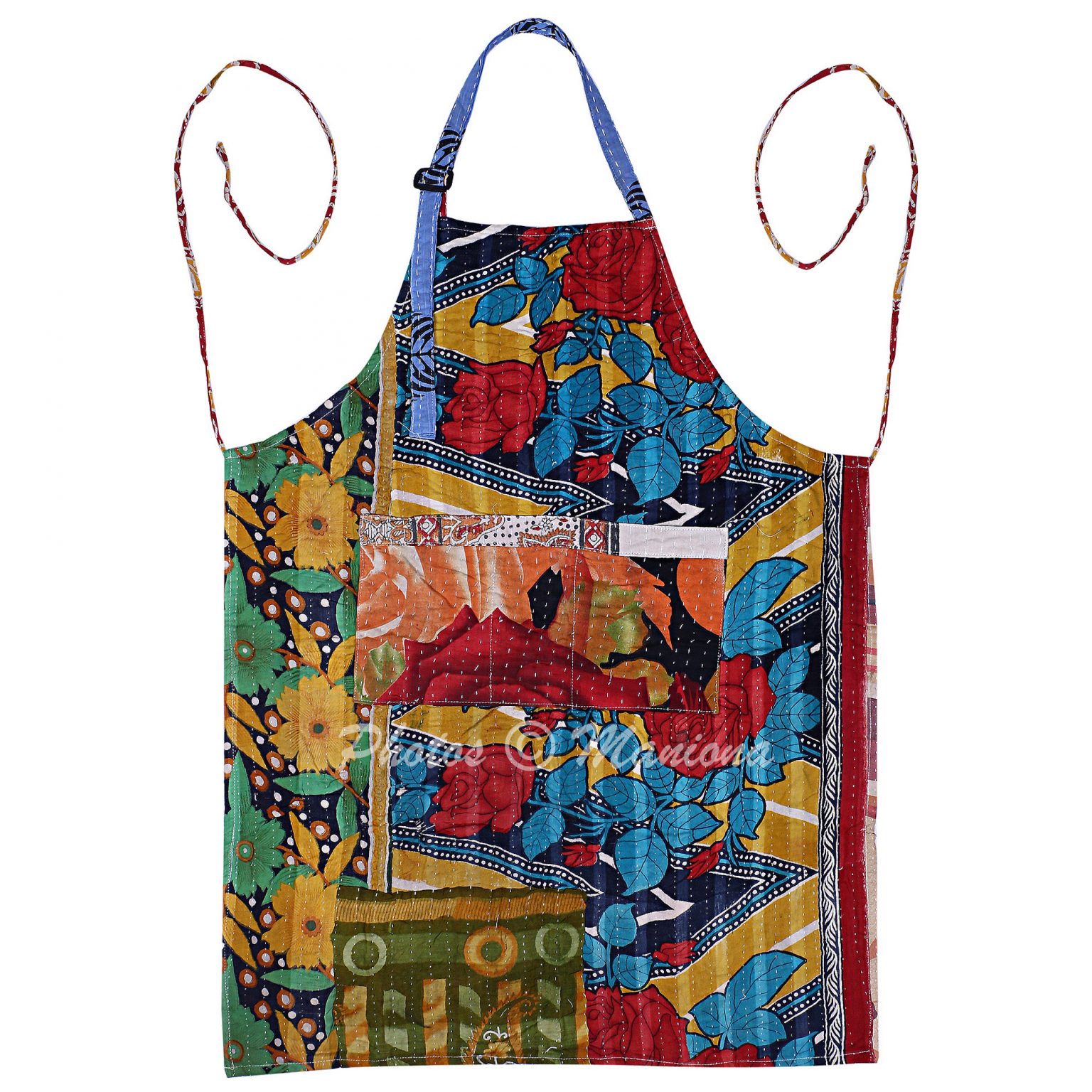 Bengal Kantha Patchwork Apron - Kantha Kitchen Accessories