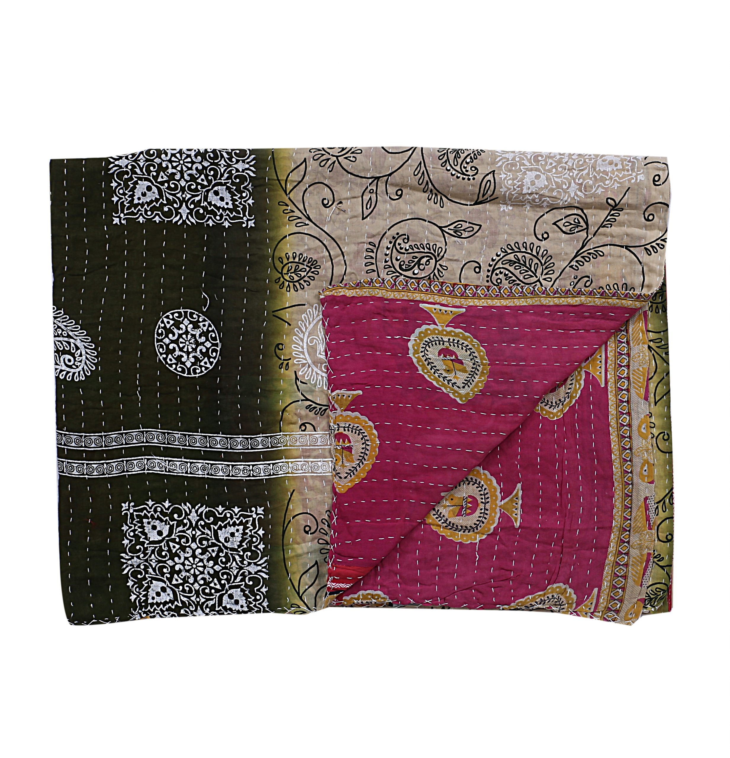 Paisley Circular - Vintage Kantha Quilts, Throw Blankets, Bedspreads ...
