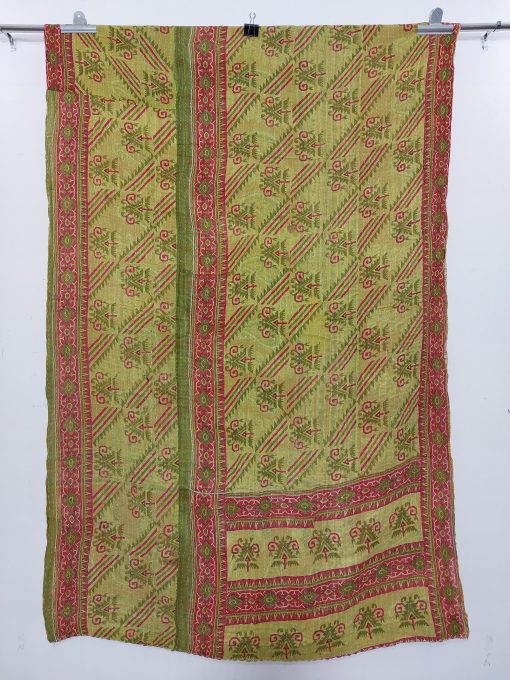 Reversible Cotton Reversible Boho Twin Quilt - Vintage Kantha Quilts ...